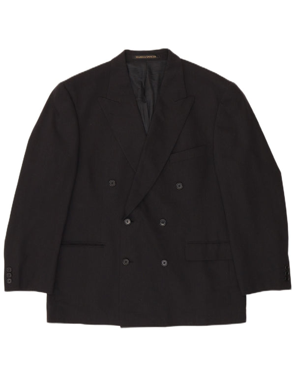 Marks & Spencer Mens Double Breasted Blazer Jacket UK 42 Large Grey
