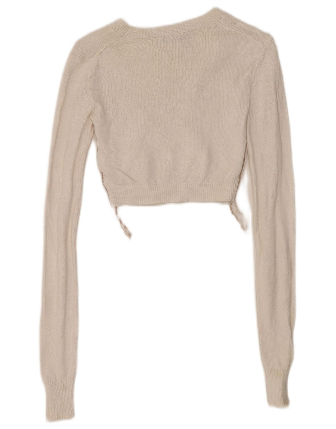 Damski krótki top Zara z długim rękawem, UK 6 XS, biały