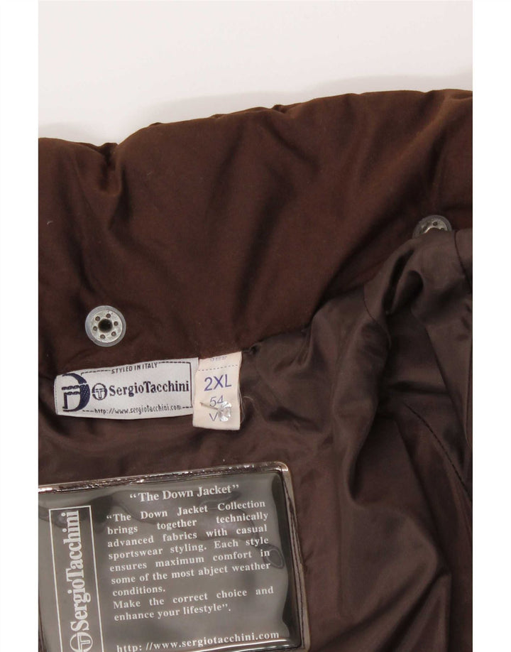 Męski ocieplany płaszcz Sergio Tacchini IT 54 2XL Brązowy polichlorek