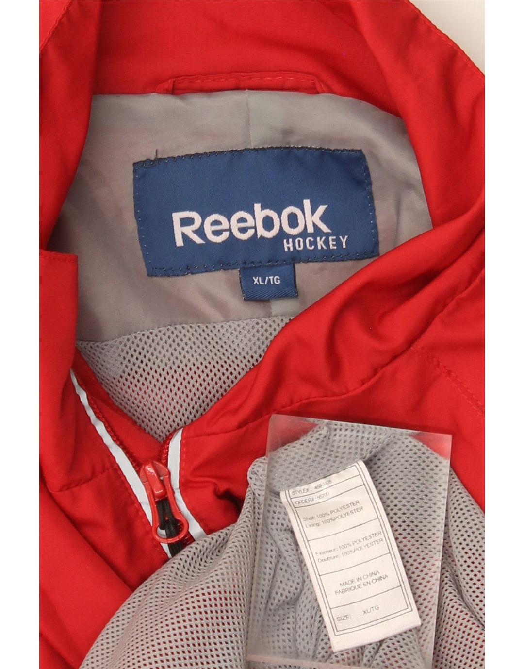 Męska kurtka przeciwdeszczowa Reebok UK 42 XL, poliester w kolorze czerwonym