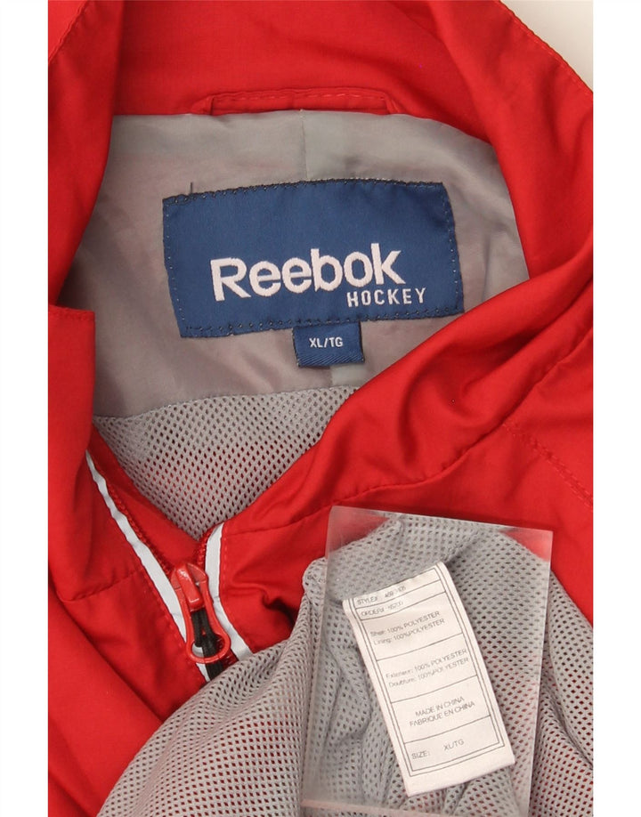 Męska kurtka przeciwdeszczowa Reebok UK 42 XL, poliester w kolorze czerwonym