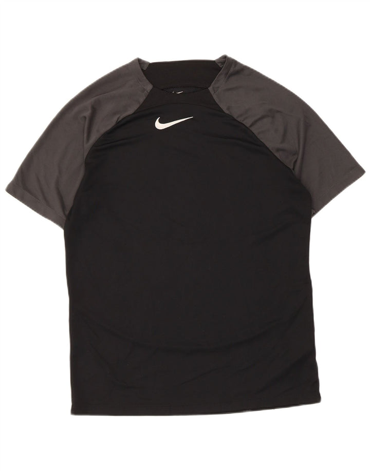 Męski T-shirt Nike Dri Fit Top, średni czarny poliester z blokami kolorów