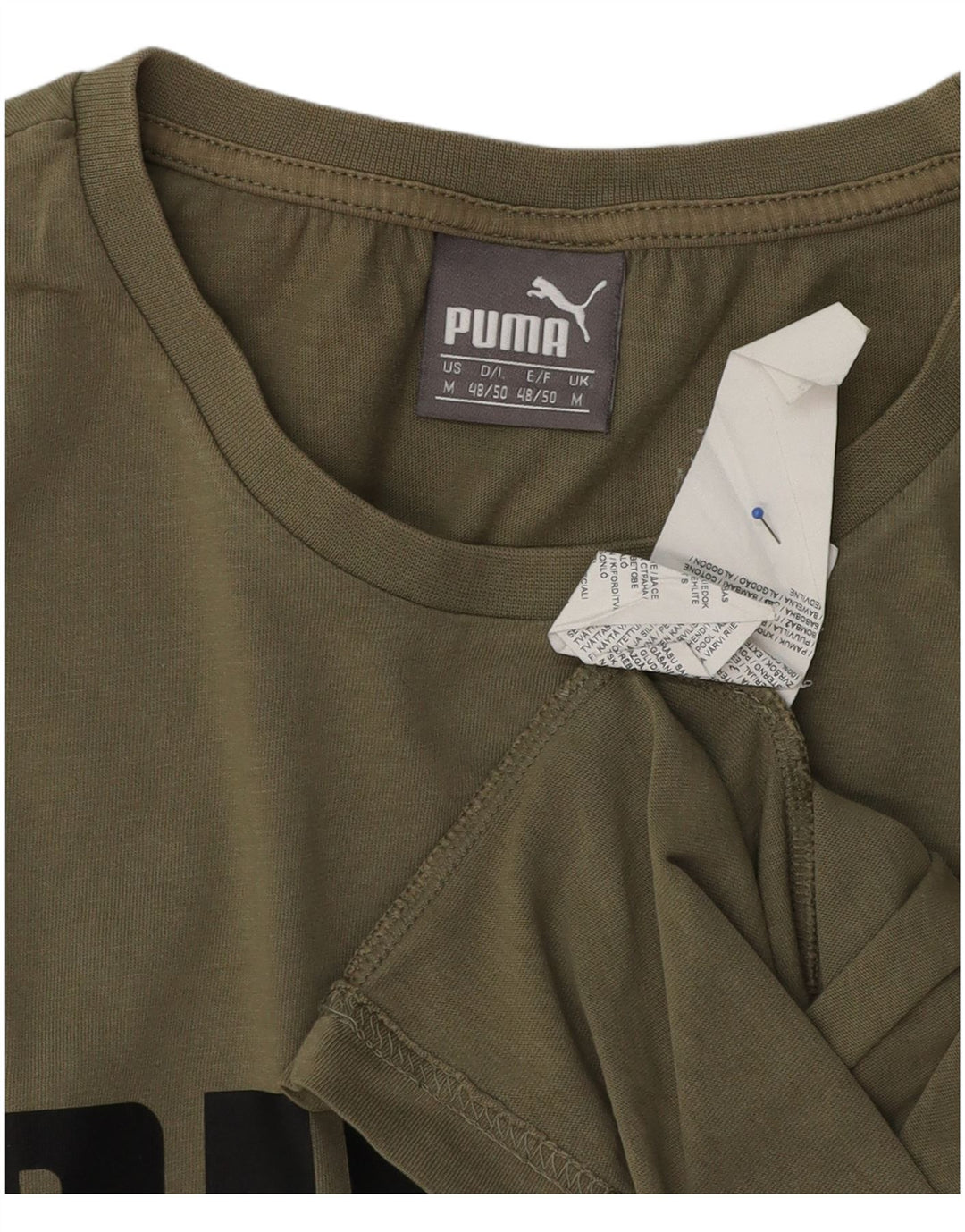 Męska koszulka z grafiką Puma, średnia, bawełniana khaki