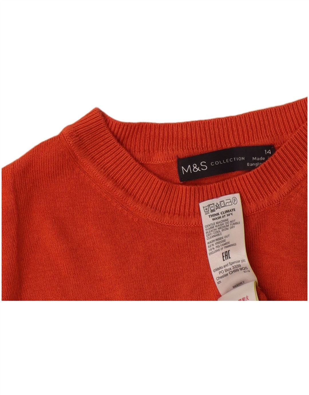 Damski t-shirt Marks & Spencer Crop Top UK 14, średni czerwony, wiskoza