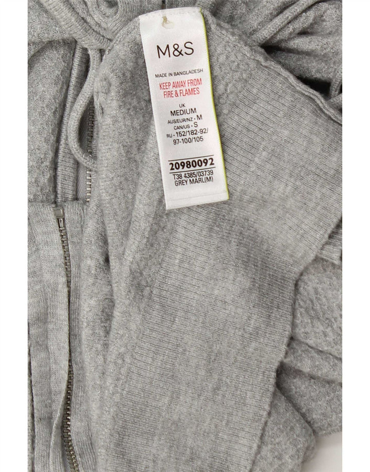 Marks & Spencer Damski sweter z kapturem i zamkiem błyskawicznym UK 14 Średni szary wiskoza