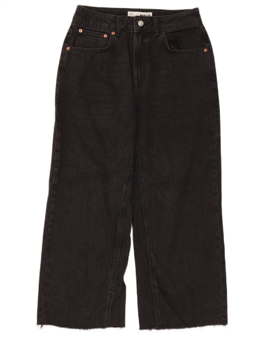 Damskie jeansy z szeroką nogawką TOPSHOP W28 L23 Czarny poliester