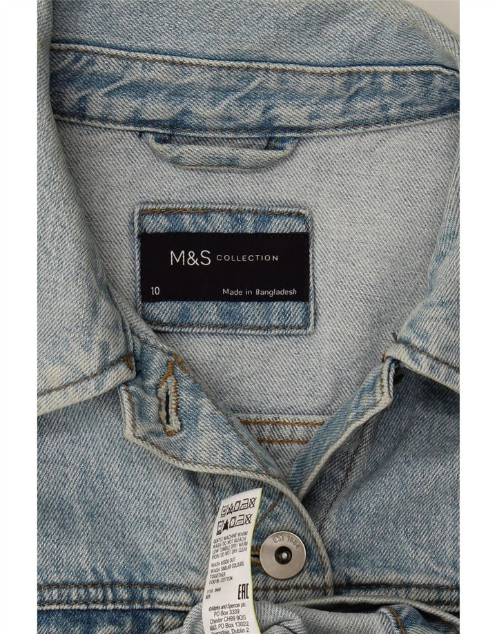 Marks & Spencer Damska kurtka dżinsowa UK 10, mała, niebieska, bawełniana