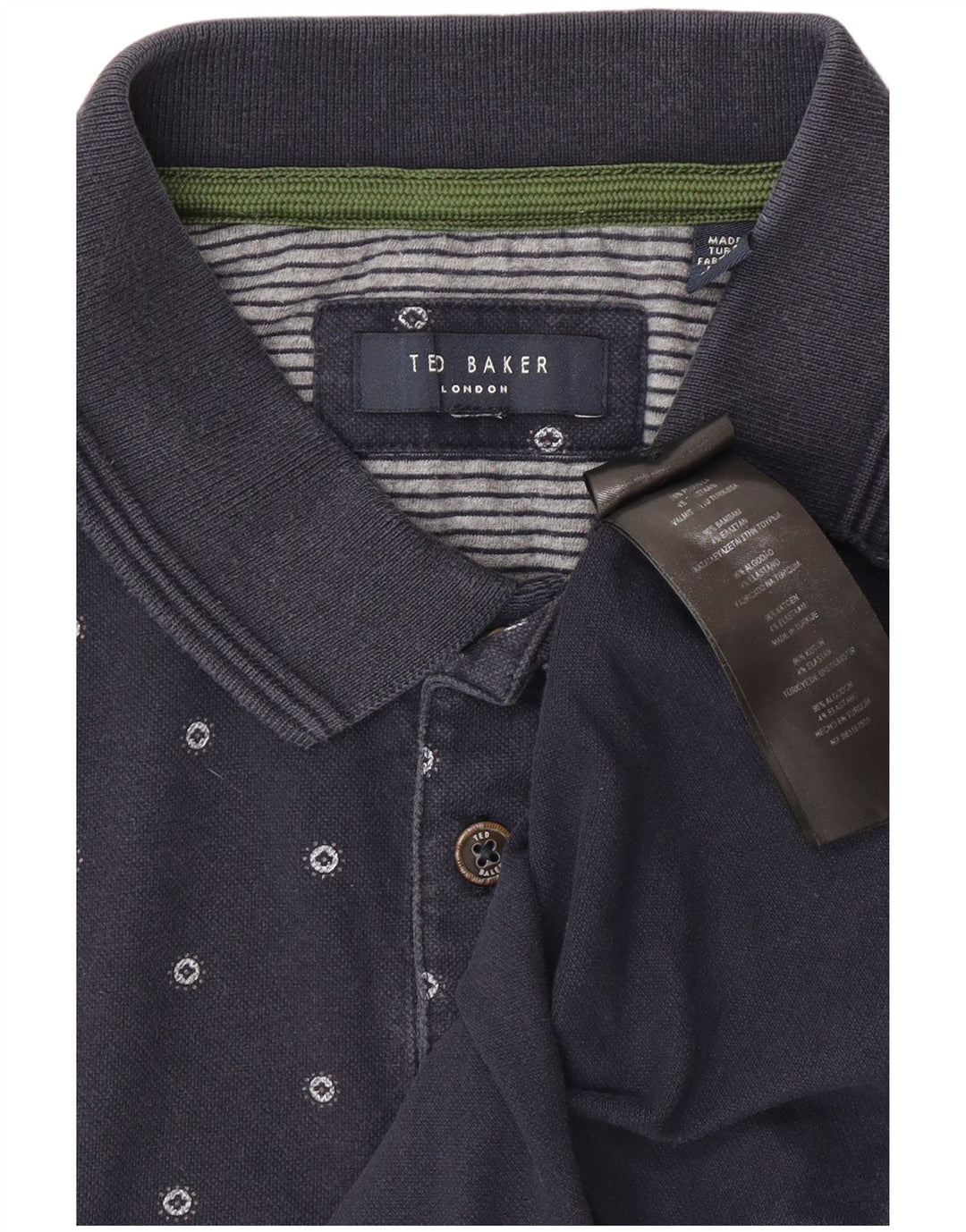Męska koszulka polo Ted Baker, mała, granatowa, bawełniana w cętki