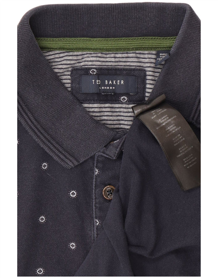 Męska koszulka polo Ted Baker, mała, granatowa, bawełniana w cętki