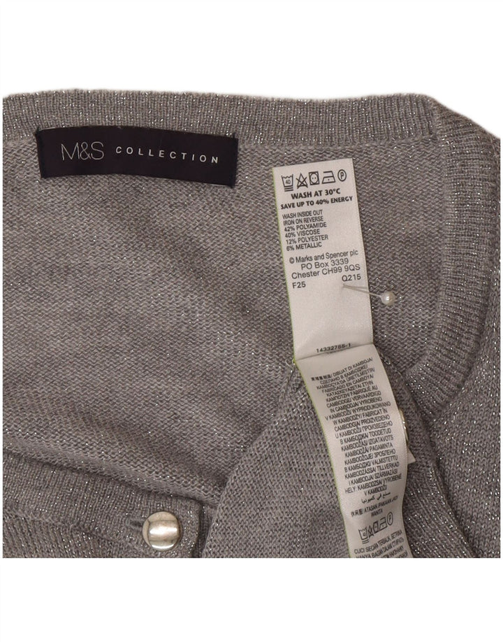 Marks & Spencer Damski sweter rozpinany UK 20 2XL Szary poliamid