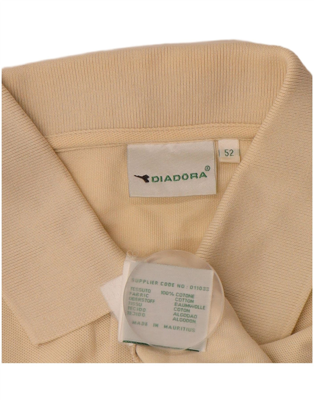 Męska koszulka polo DIADORA IT 52, duża, beżowa, bawełniana