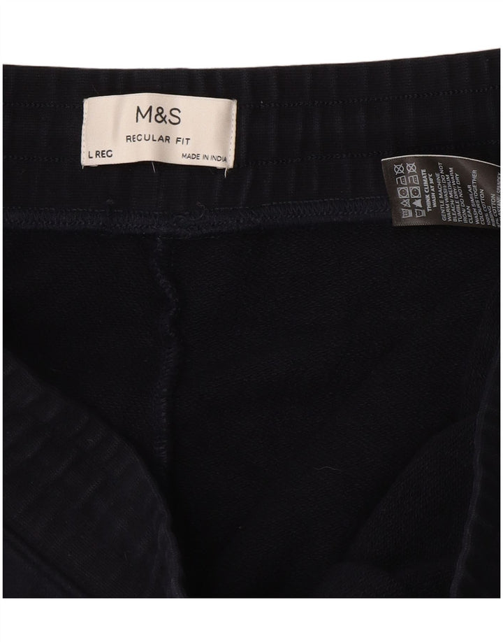 Męskie spodnie dresowe Marks & Spencer o regularnym kroju, duże, granatowe