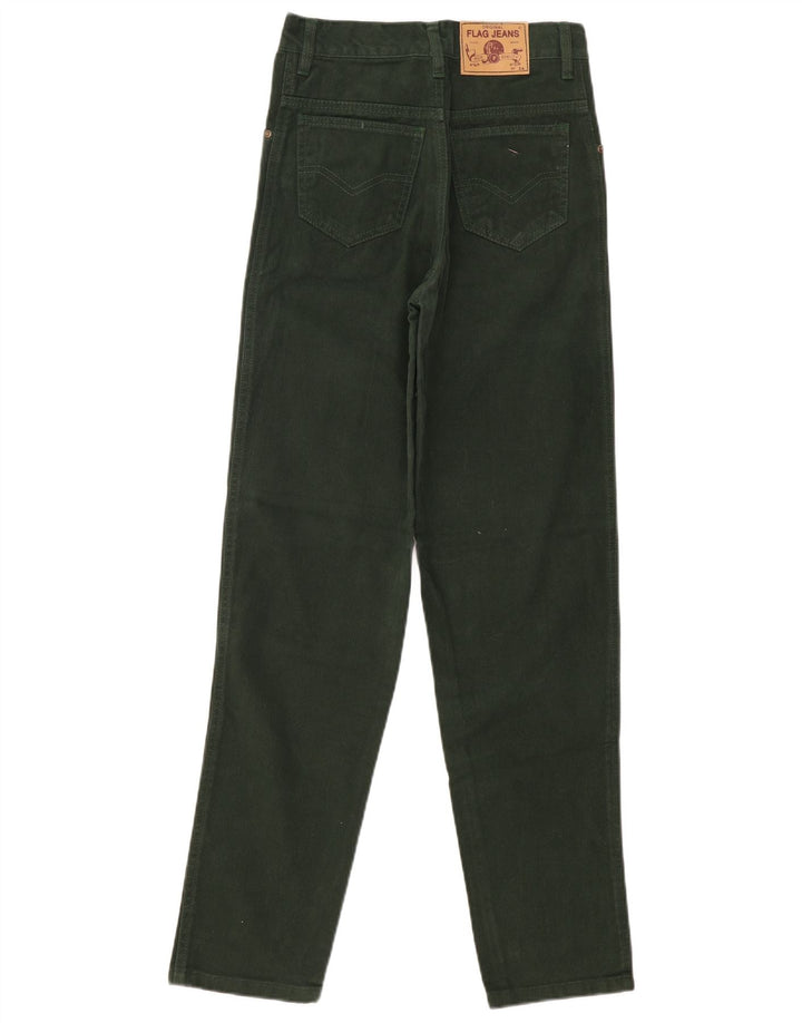 VINTAGE Damskie jeansy slim z wysokim stanem EU 36 Small W28 L31 Zielona bawełna