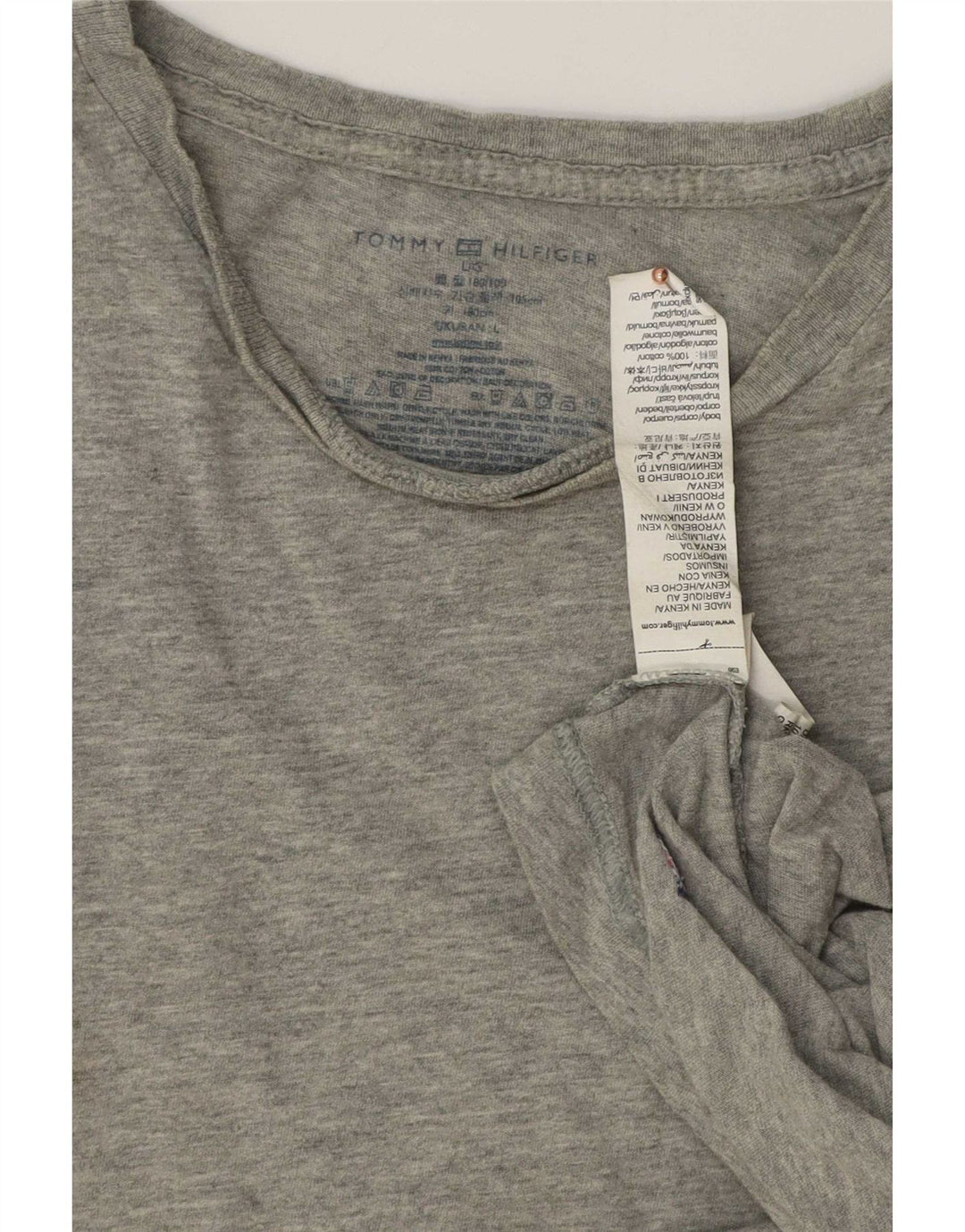 T-shirt męski Tommy Hilfiger, duży, szary, bawełniany