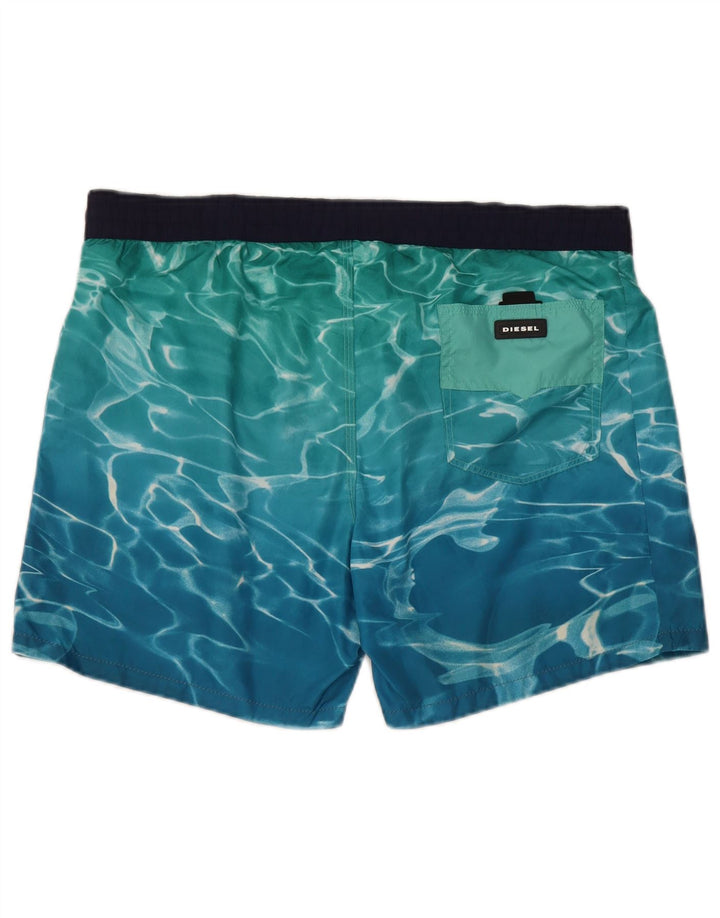 Diesel Mens Abstract Pattern Spodenki do pływania Duże turkusowe poliester
