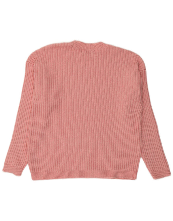 Marks & Spencer Damski sweter z okrągłym dekoltem, UK 14, średni różowy poliester