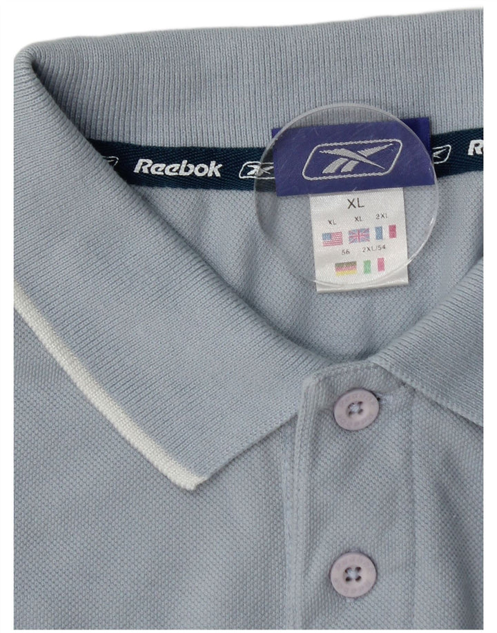 Męska koszulka polo REEBOK XL, niebieska, bawełniana