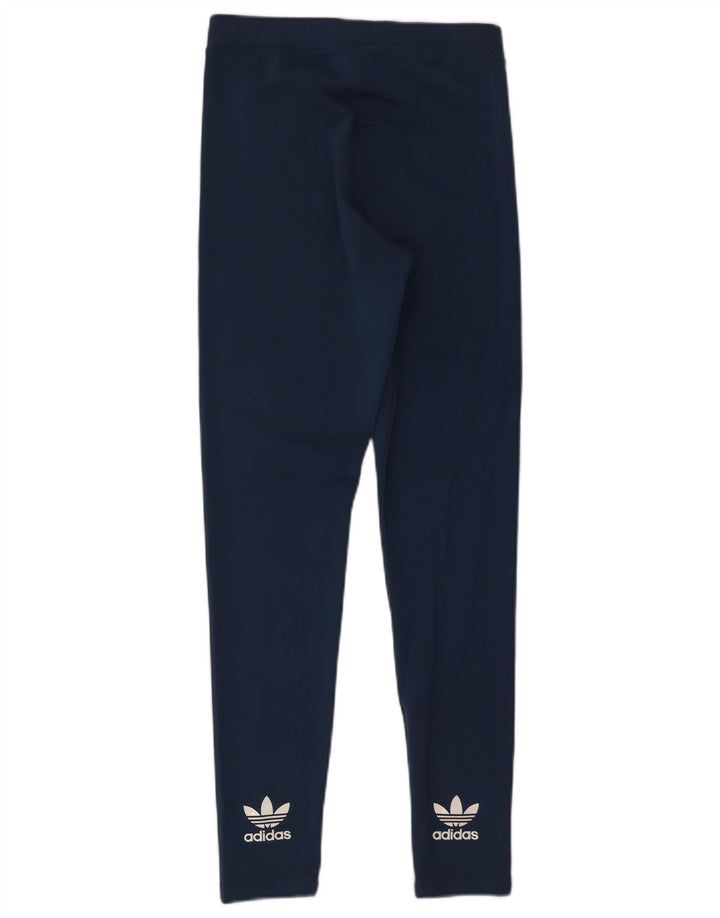 Damskie legginsy Adidas Graphic UK 10, małe, granatowe, poliestrowe