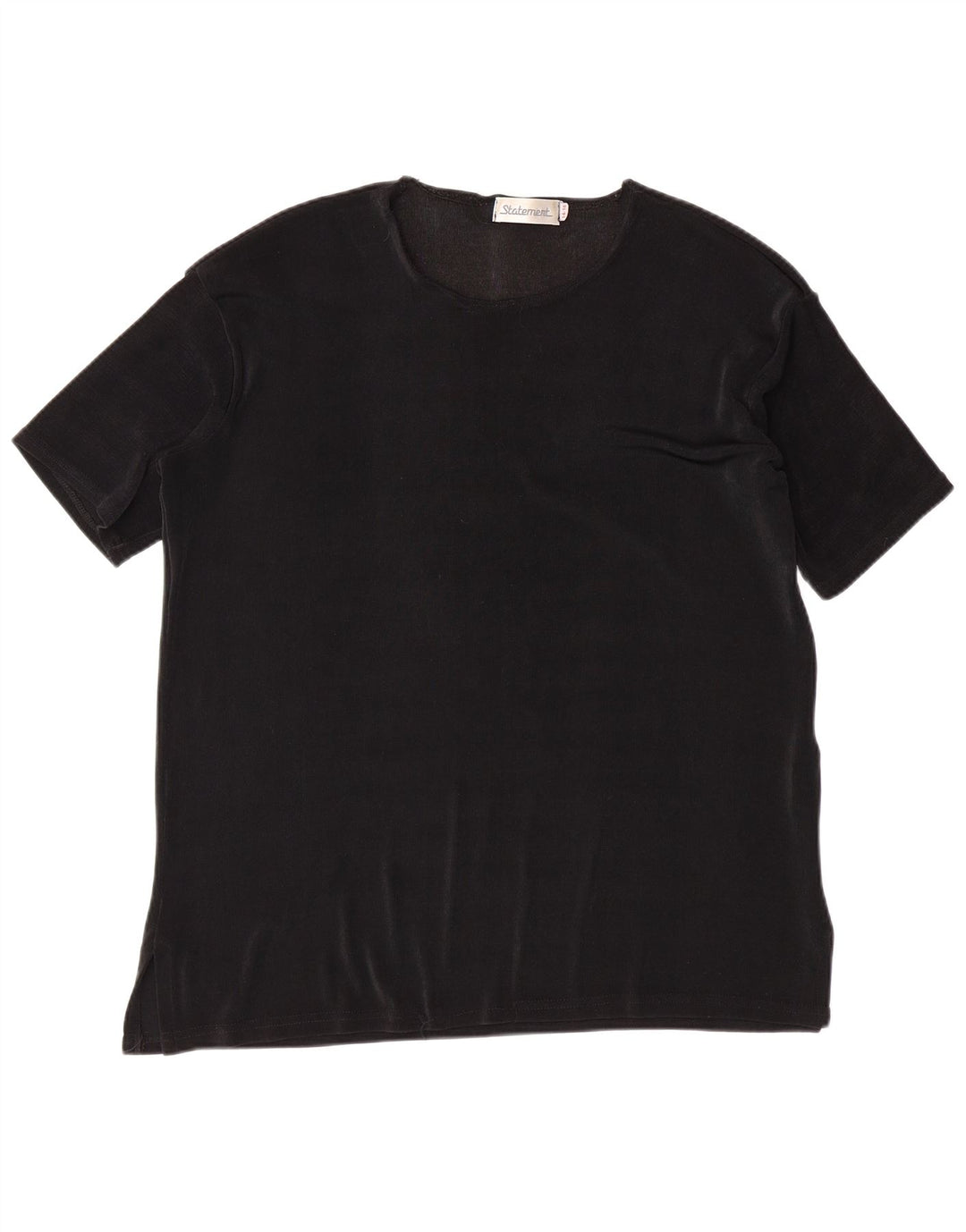 VINTAGE Womens T-Shirt Top UK 14/16 Large Black Polyester