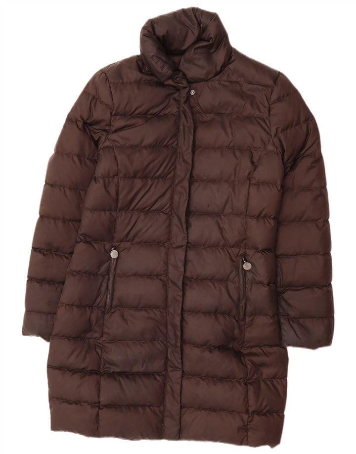 MASSIMO DUTTI Womens Padded Coat UK 14 Medium Brown Polyester