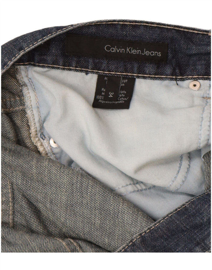 Męskie proste dżinsy Calvin Klein W34 L30 Granatowa bawełna