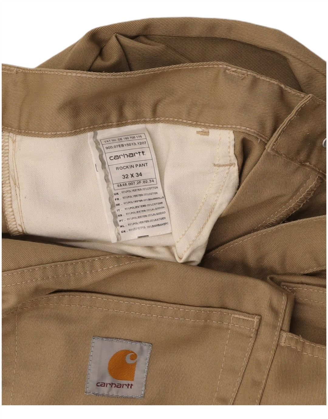 Męskie spodnie typu bootcut CARHARTT W32 L34 beżowy poliester