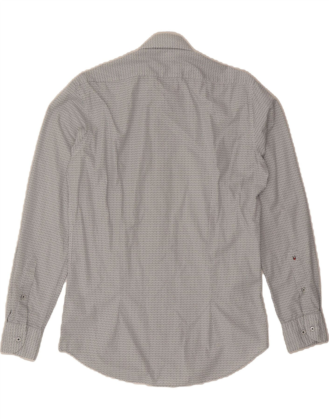 TOMMY HILFIGER Mens Tailored Shirt Size 39 15 1/2 Medium White Geometric Vintage Tommy Hilfiger and Second-Hand Tommy Hilfiger from Messina Hembry 