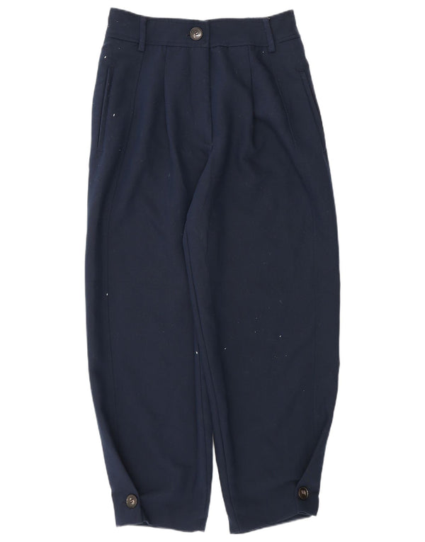Damskie spodnie chino o luźnym kroju Zara, małe, W26 L25, granatowe, poliestrowe