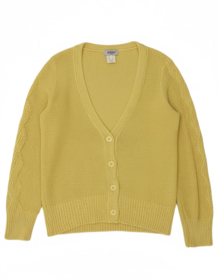 DELMOD Womens Cardigan Sweater UK 10 Small Yellow Polyester