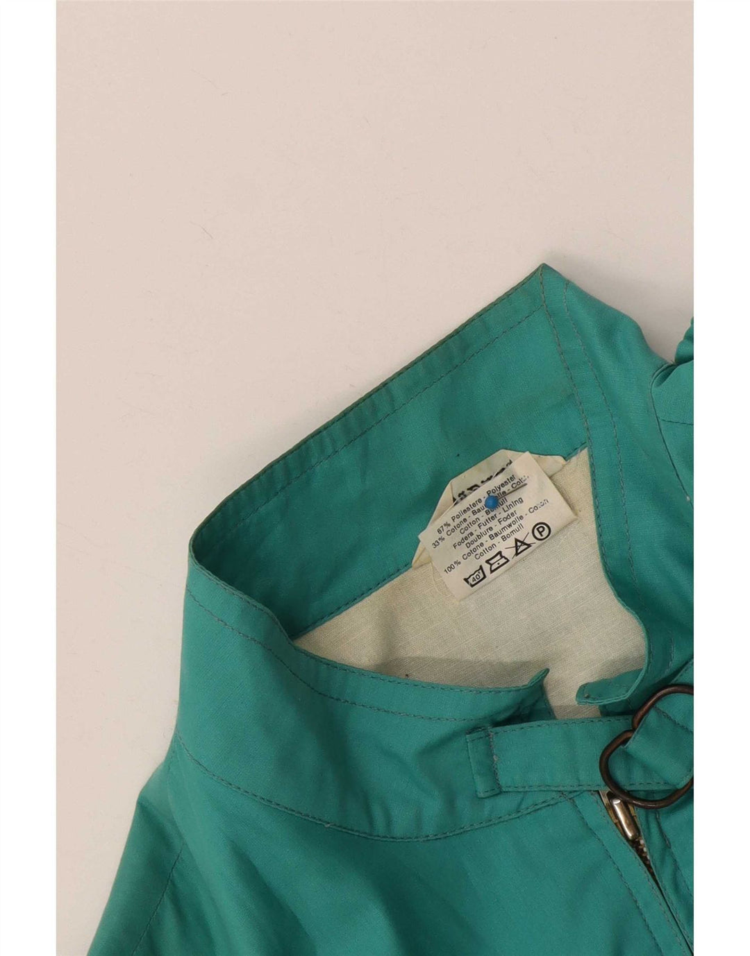 Damska kurtka bomberka w stylu vintage UK 12, poliester w kolorze średniego turkusu