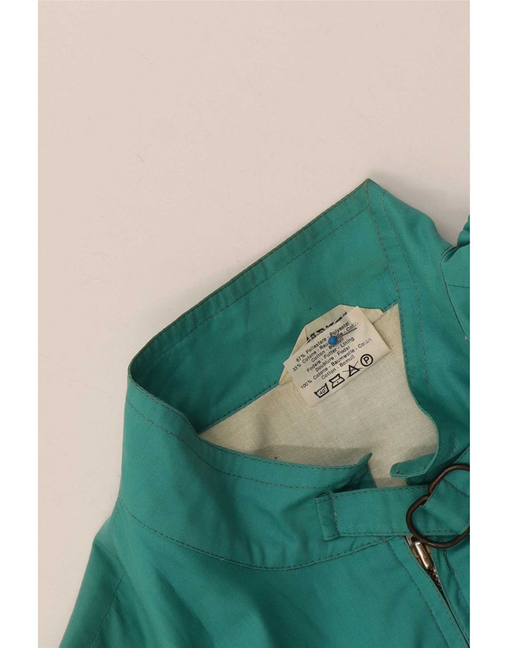 Damska kurtka bomberka w stylu vintage UK 12, poliester w kolorze średniego turkusu