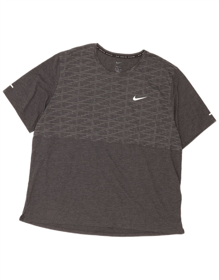 Męski T-shirt Nike Dri Fit Top 2XL Szary, geometryczny poliester
