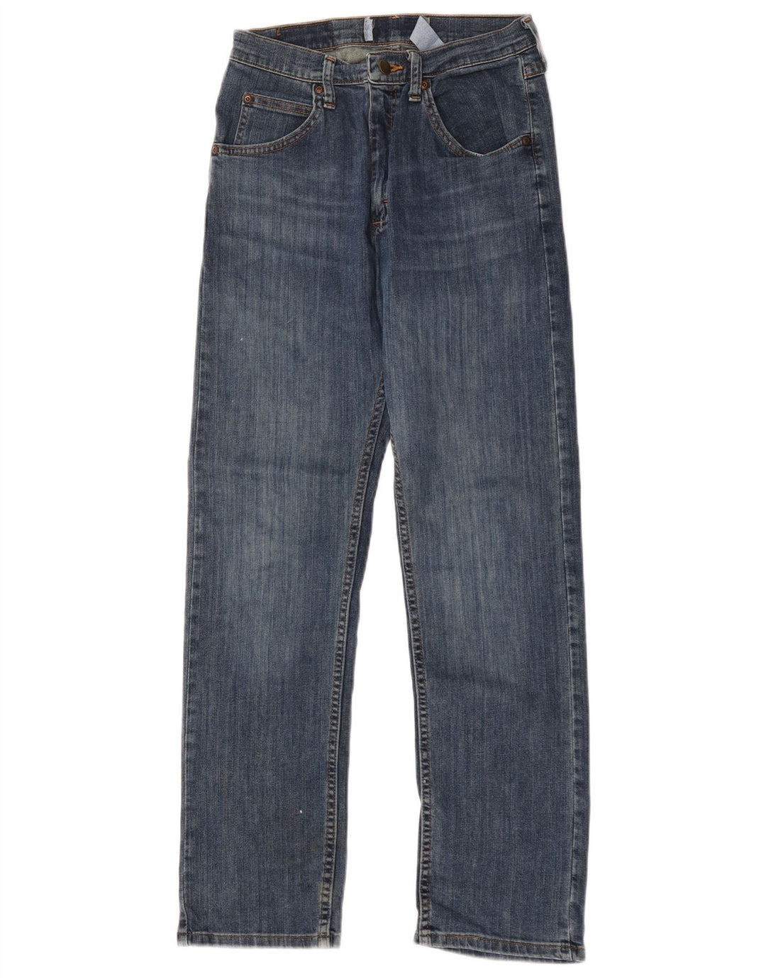 Wrangler Męskie proste dżinsy W28 L30 Niebieskie bawełniane