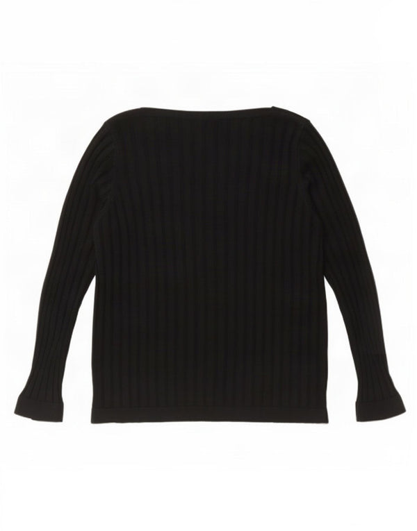 Marks & Spencer Damski sweter Per Una z dekoltem w łódkę, UK 14, duży, czarny