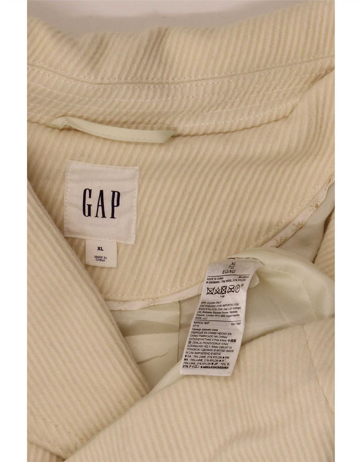 Damski płaszcz grochowy Gap UK 18 XL, wełniany w białe paski