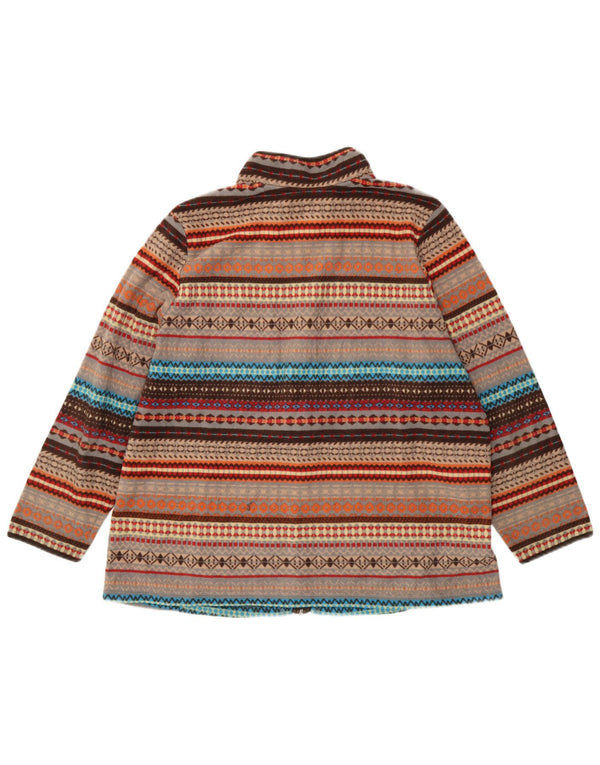 Damska kurtka polarowa Vintage UK 18 XL, brązowa, poliester Fair Isle