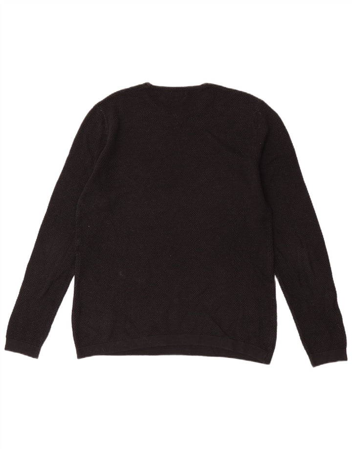 Męski sweter z okrągłym dekoltem Zara, średni czarny