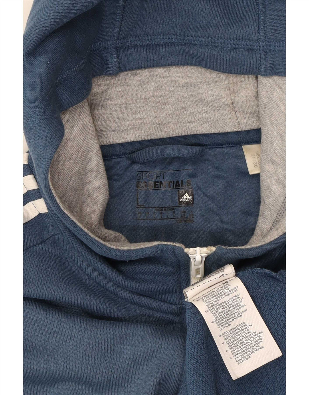 Adidas Męski sweter z kapturem Climalite Zip, duży granatowy poliester
