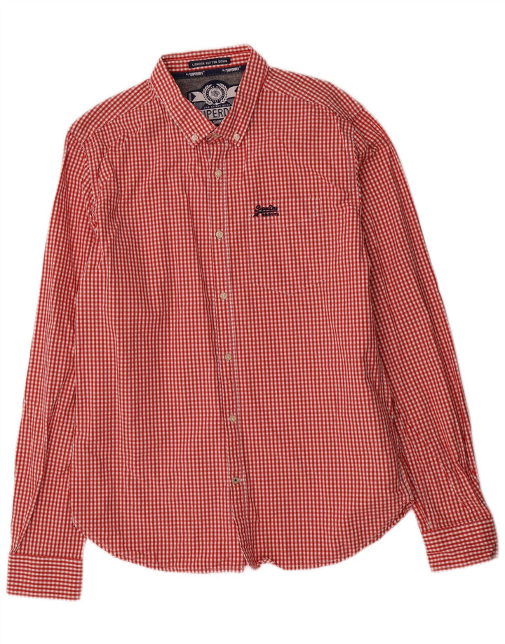 Koszula męska Superdry XL, bawełniana, czerwona kratka