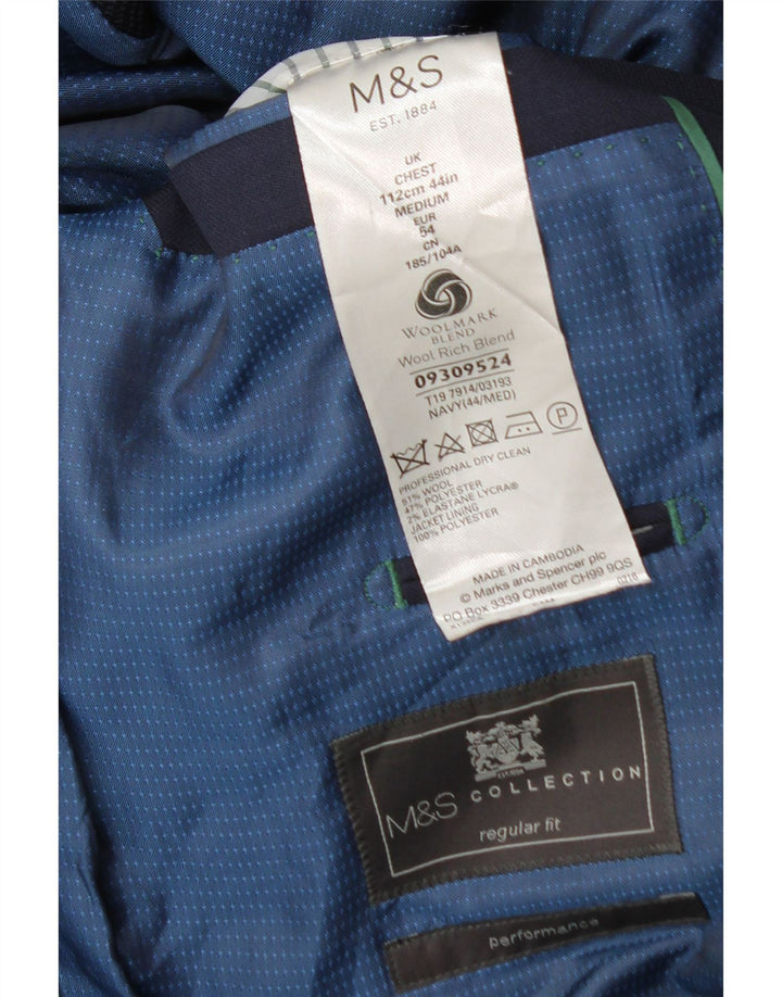 Marks & Spencer Męska marynarka zapinana na 2 guziki o regularnym kroju, UK 44 XL, granatowa