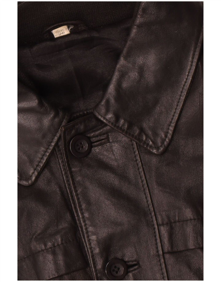 Vintage męska kurtka skórzana IT 52 XL czarna skóra