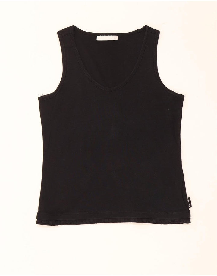 Damska kamizelka CHAMPION Crop Top UK 12, średnia czarna bawełna