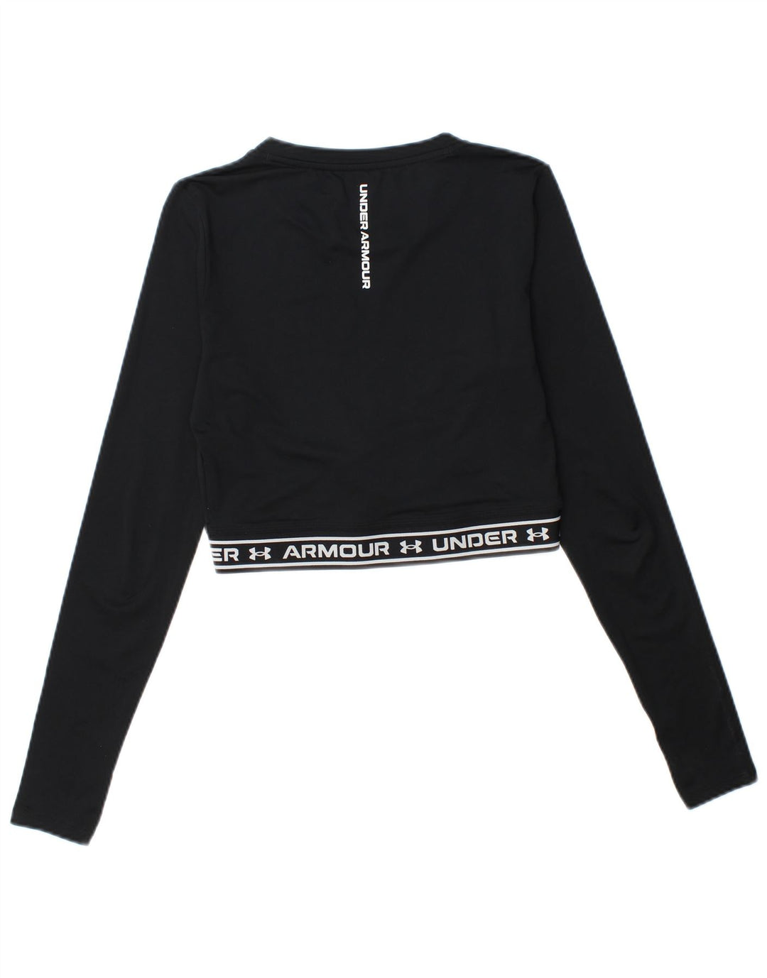 Damski krótki top Under Armour z grafiką, długim rękawem, UK 10, mały, czarny