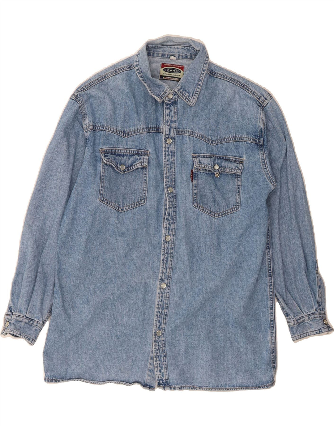 VINTAGE Boys Denim Shirt 13-14 Years Blue Cotton Vintage Vintage and Second-Hand Vintage from Messina Hembry 