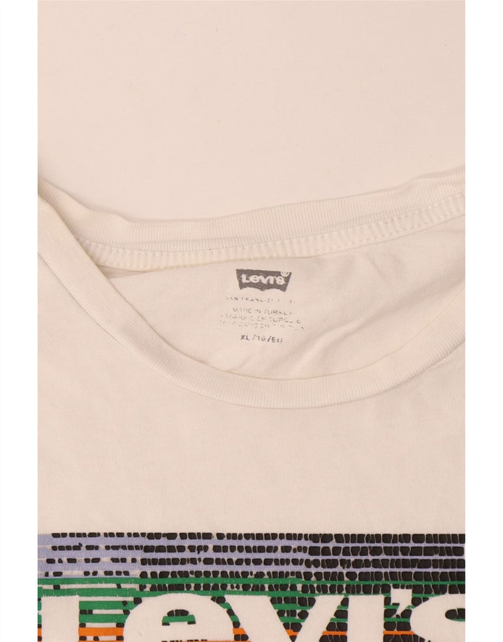 Męska koszulka z grafiką Levi's, góra XL, biała bawełna
