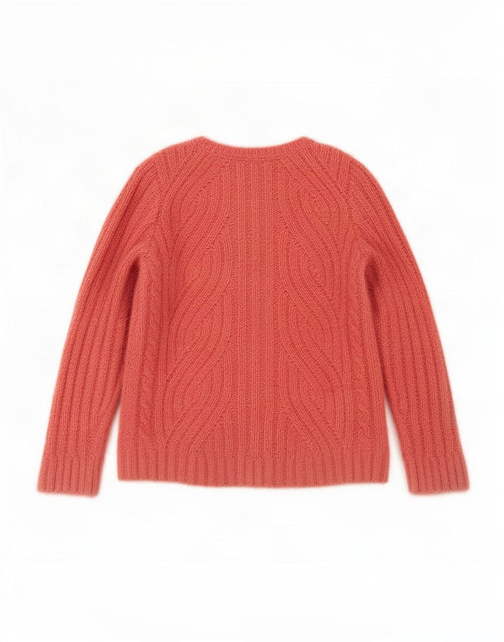 Marks & Spencer Damski sweter z dekoltem w kształcie litery V, UK 12, średni różowy poliester