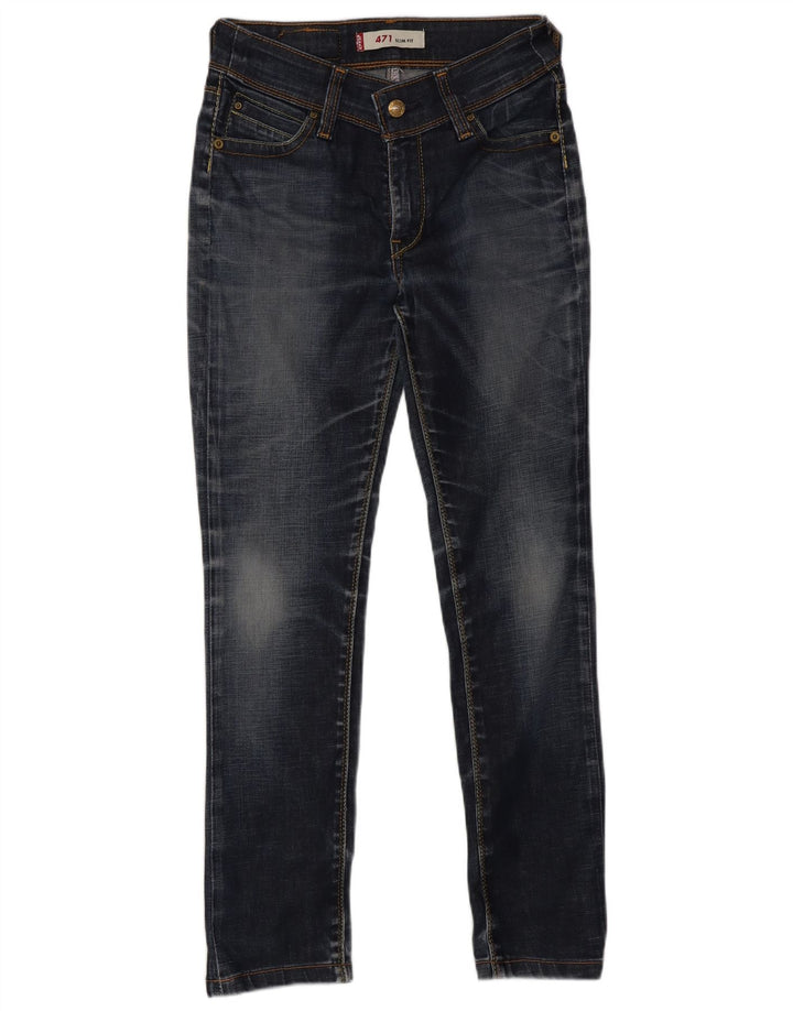 Damskie jeansy Levi's 471 Slim W26 L34 Niebieska bawełna