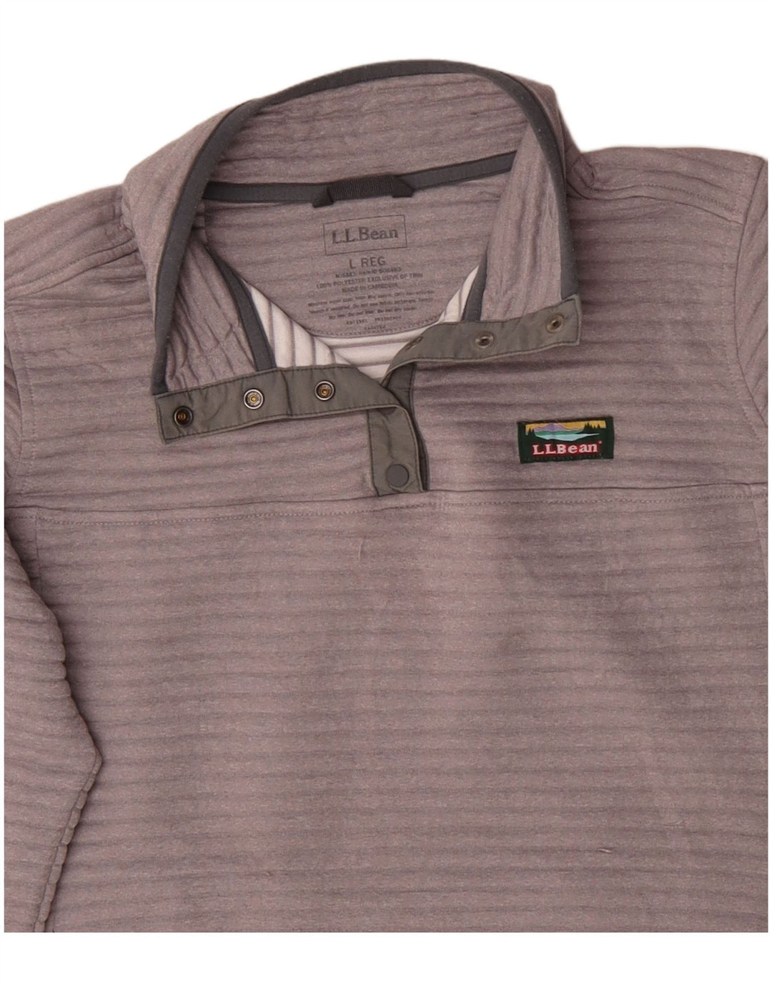 Damska bluza z dekoltem w kształcie litery L.L.Bean, UK 16, duży, szary poliester