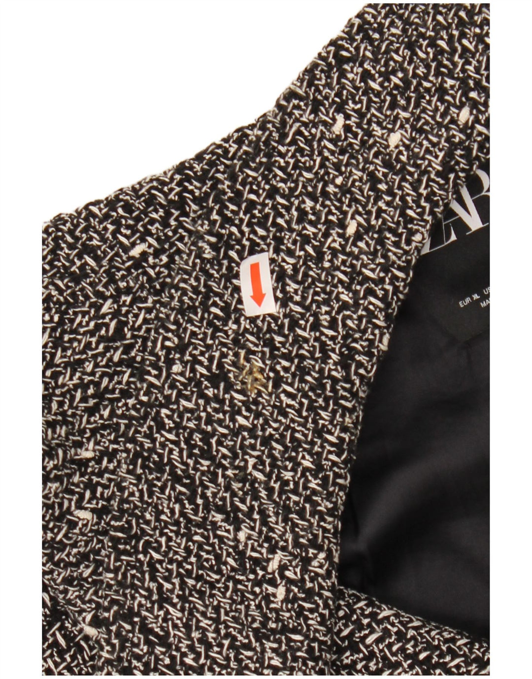 Damska marynarka oversize ZARA Crop UK 18 XL, czarna, nakrapiana