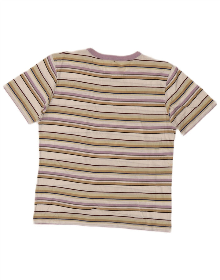 BENETTON Womens Crop T-Shirt Top UK 12 Medium Multicoloured Striped